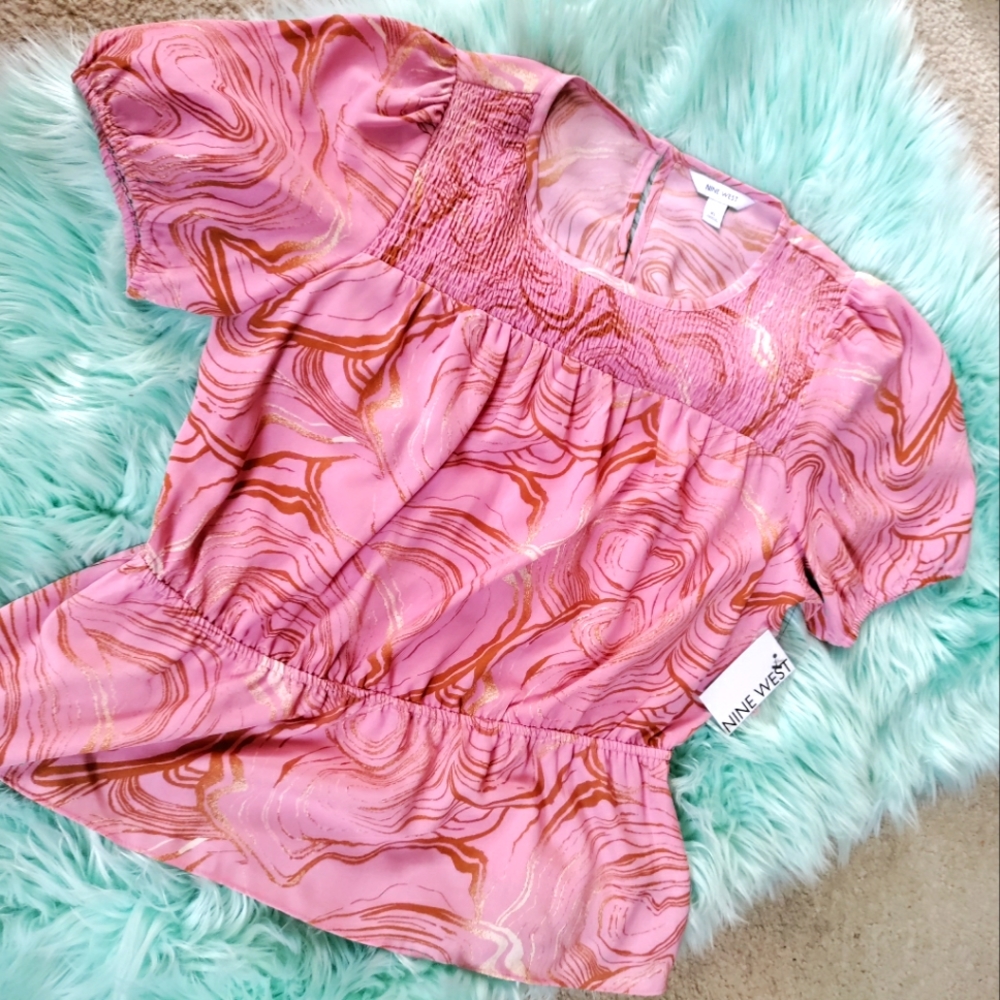 Nine West Blouse, XL Pink